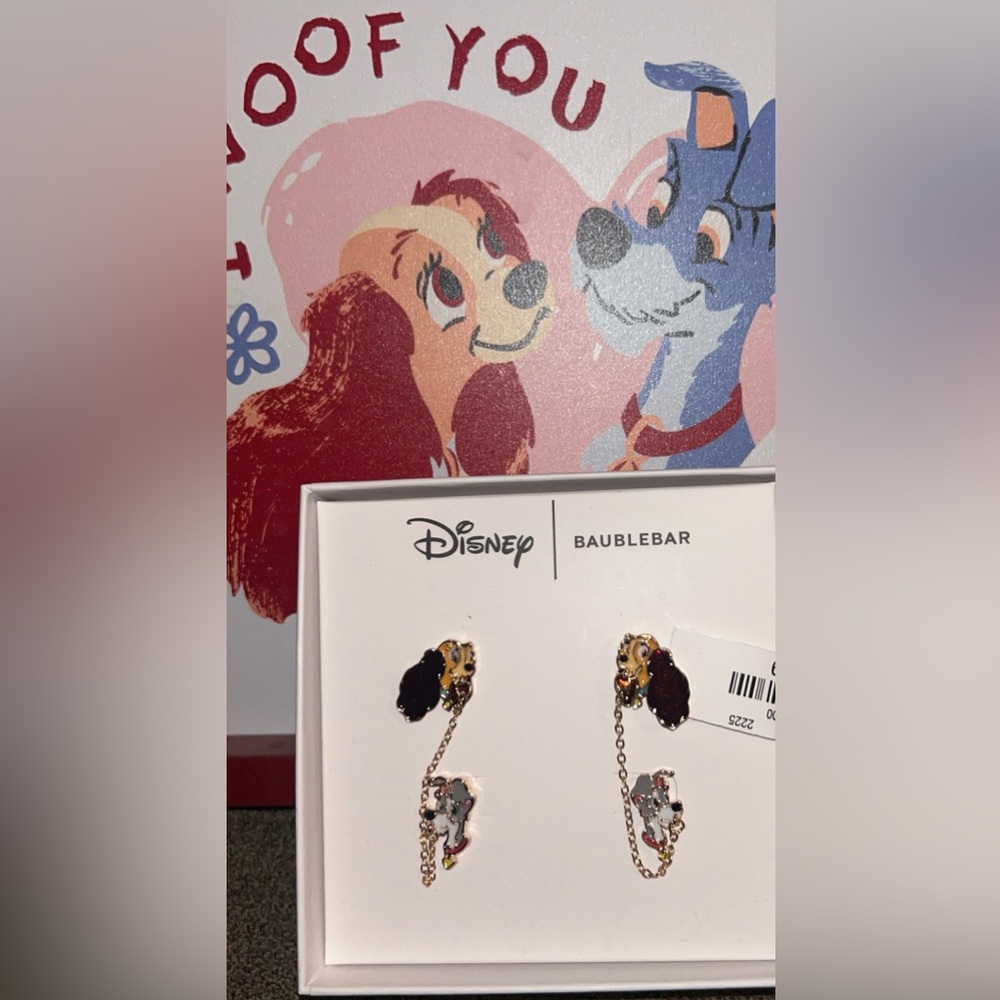 BaubleBar Disney Lady and the Tramp Earrings - Black and Gold
